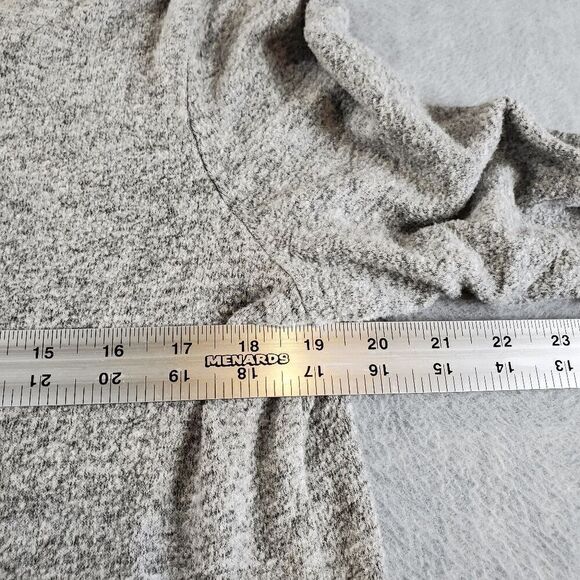 Soft Surroundings Dress Womens Medium Gray Sweater Tie Waist Pockets Split Neck - Picture 3 of 11